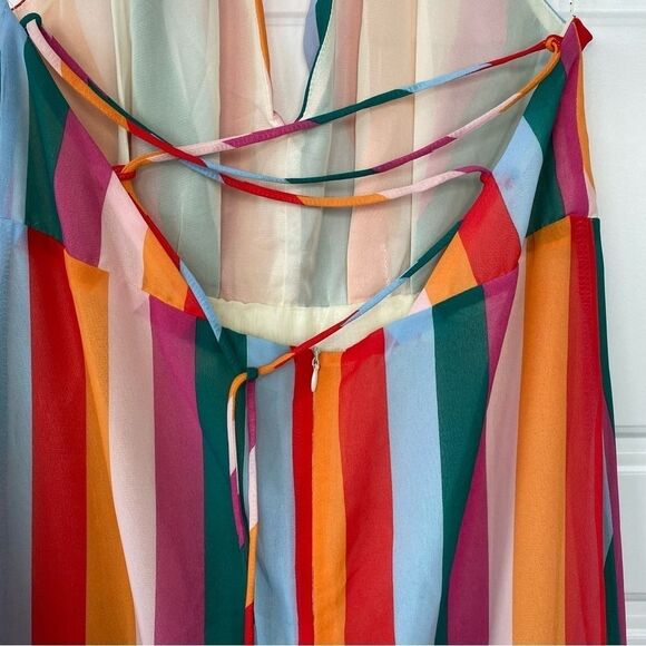 ESSUE | Rainbow Striped Halter Dress - Picture 5 of 8